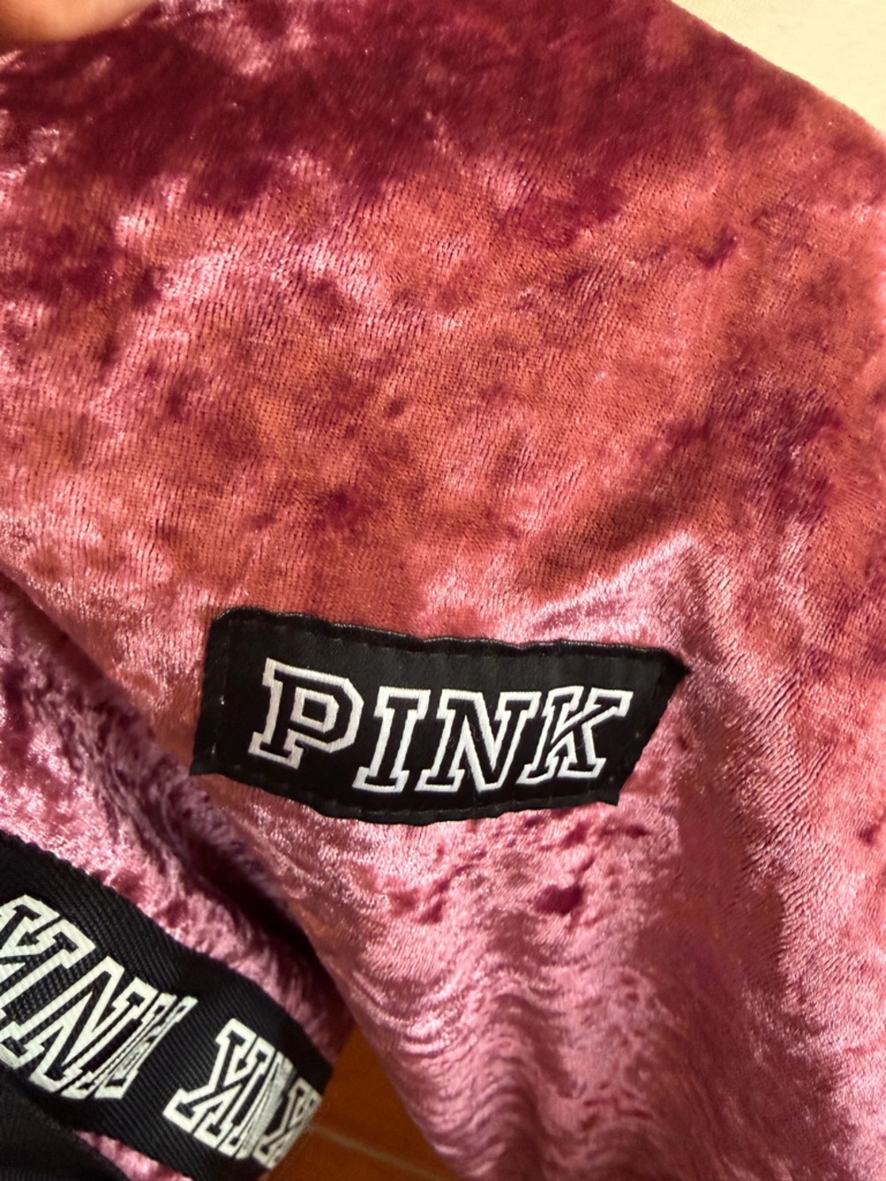 PINK Victoria's Secret Crushed Velvet Duffle Bag - Rose Pink - Picture 4 of 7